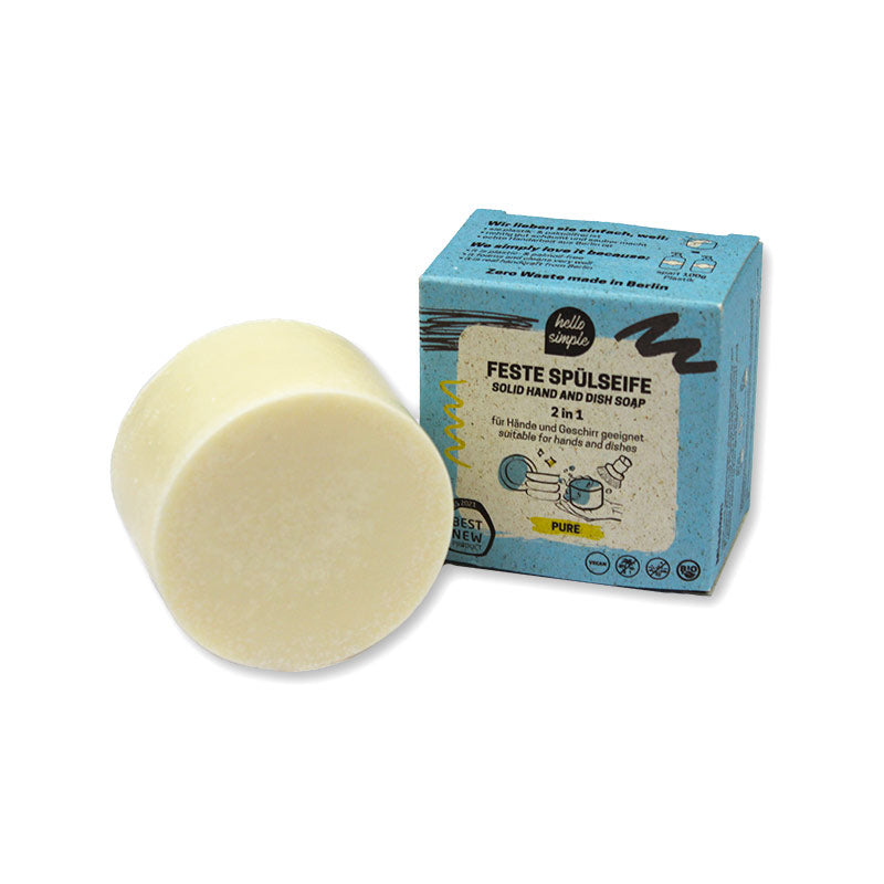 Festes Spülmittel Pure, vegan und biologisch abbaubar.