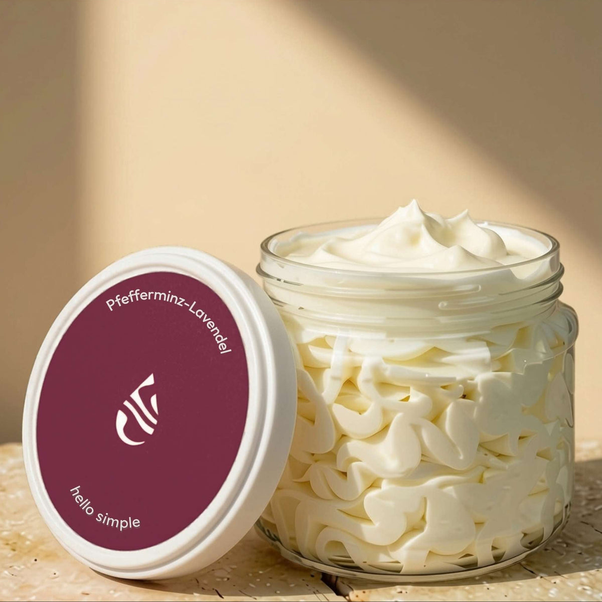 Body Butter Lavendel-Pfefferminze – vegane Körperbutter mit Lavendel- und Pfefferminzduft, von Hand gefertigt in Berlin