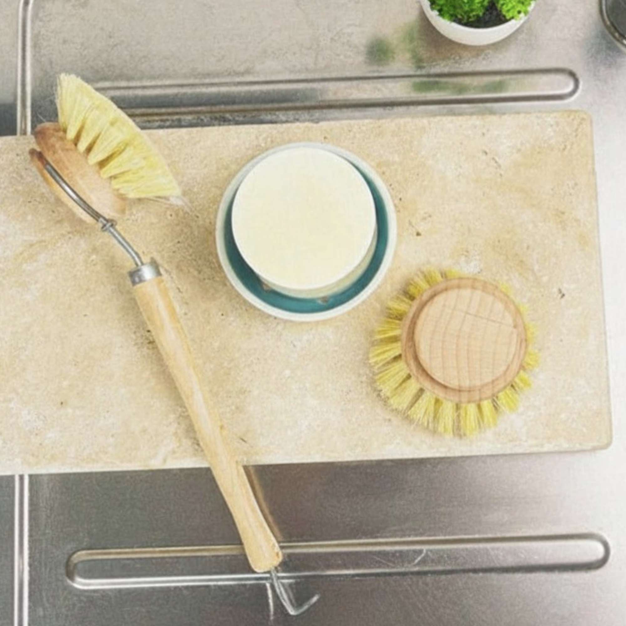 Ersatzkopf für vegane Geschirrspülbürste aus Holz, plastikfrei, auswechselbar, wiederverwenden