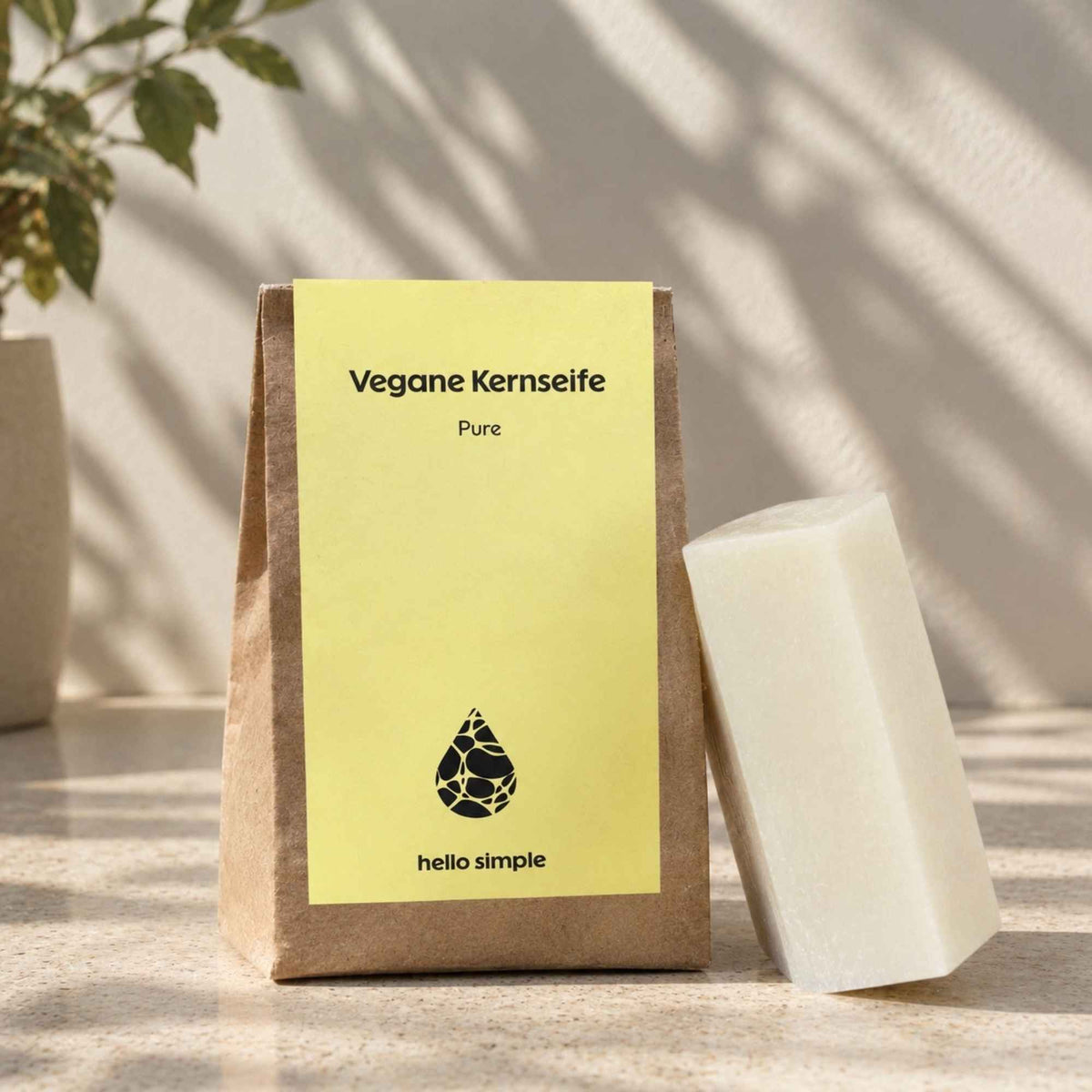 Vegane Kernseife ohne Palmöl in Papier verpackt – handgemacht in Berlin