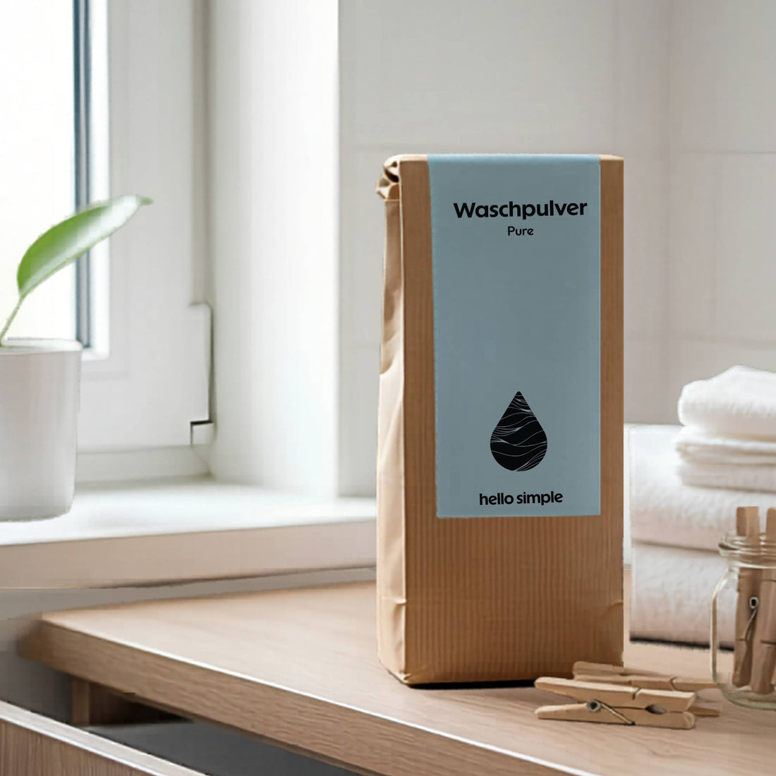 Waschmittel ohne Duftstoffe, plastikfrei, veganes Waschpulver ohne Enzyme, nur 3 Zutaten