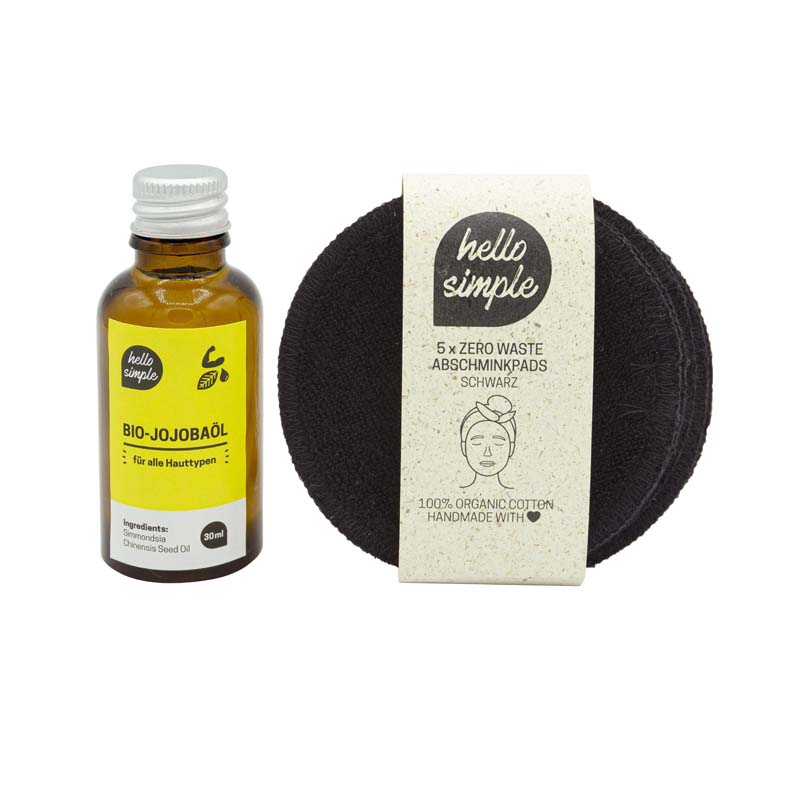 Zero Waste waschbare Abschminkpads aus Bio-Baumwolle + Jojobaöl