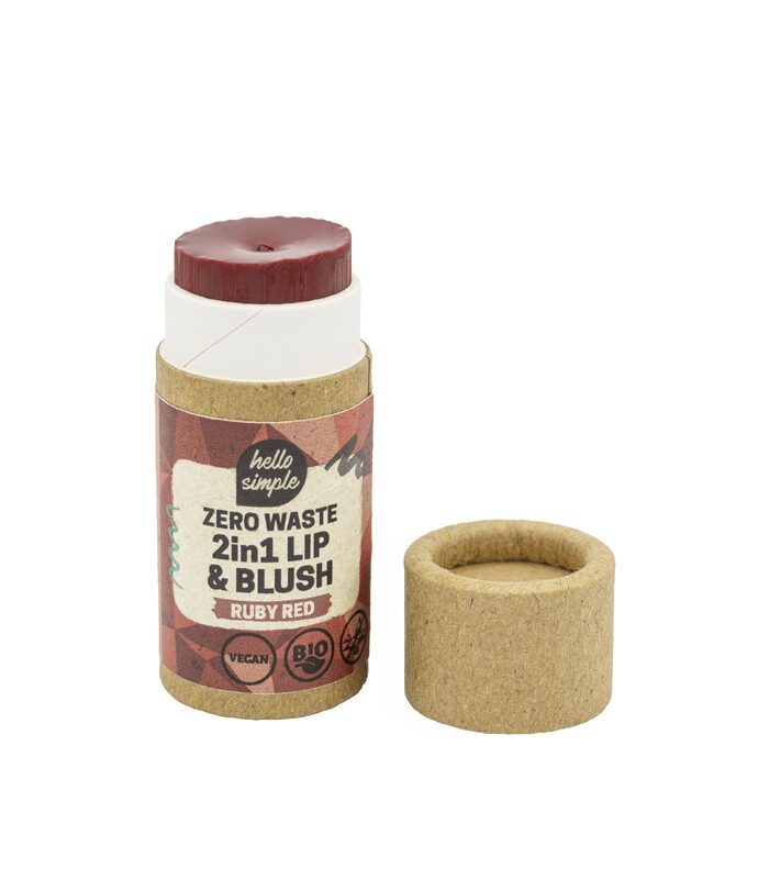 Zero Waste Lip Balm Ruby Red für weiche und gepflegte Lippen mit einem Hauch rot. Vegan, plastikfrei und geeignet für trockene Lippen und auch bei kalter Jahreszeit.