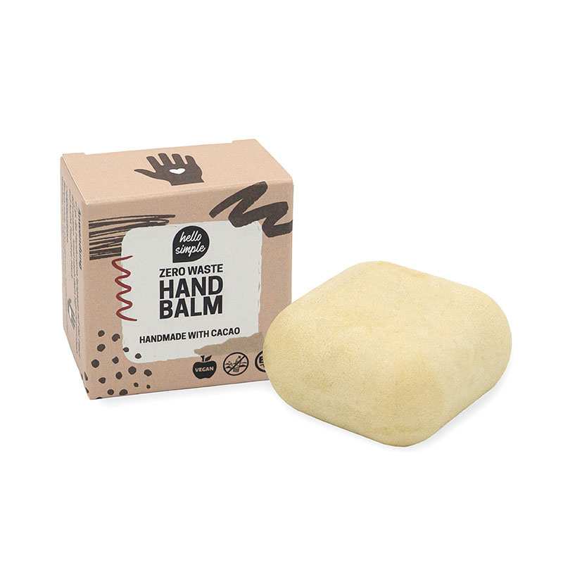 Feste Handcreme Kakao, Zero Waste Handbalm Kakao für weiche und gepflegte Hände. Vegan, plastikfrei und geeignet für trockene Hände und häufiges Händewaschen.