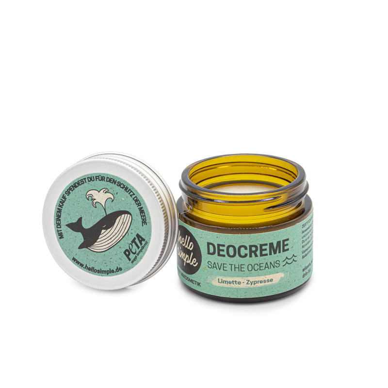 Deocreme Limette-Zypresse: Vegane Zero Waste Naturkosmetik. Natron Deo: plastikfrei, aluminiumfrei, gegen starkes Schwitzen. Bestes Naturkosmetik Deo im Test.