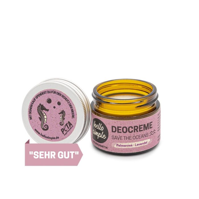 Deocreme Palmarosa-Lavendel: Vegane Zero Waste Naturkosmetik, plastikfrei, aluminiumfrei
