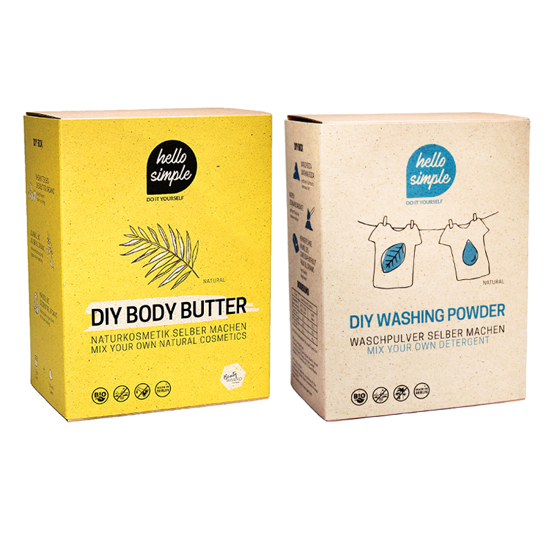 2er-Set für Mama und Baby: DIY-Box Body Butter und Waschpulver: Vegane Zero Waste Produkte zum Selbermachen, plastikfrei, mit palmölfreier Kernseife. Für Schwangere, Mütter und Babys.