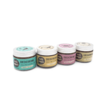4er-Set Deocreme: Natural, Limette-Zypresse, Grüne Mandarine & Palmarosa-Lavendel. Vegan, bio, aluminiumfrei und Zero Waste Deos im Glastiegel.