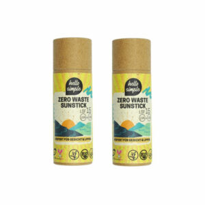 2er-Set Zero Waste fester Sonnencreme-Stick. Vegan, natürlich, plastikfrei mit LSF 50.